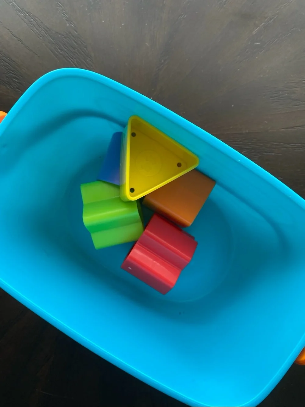 Fisher-Price Baby’s First Blocks Shape Sorter Bucket with 5 Blocks